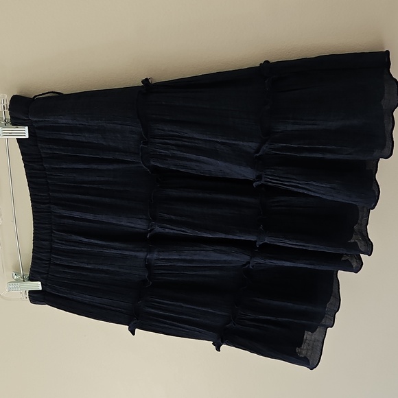 Navy Blue Tiered Mini Skirt Gauze Size Medium‎ - Picture 3 of 10
